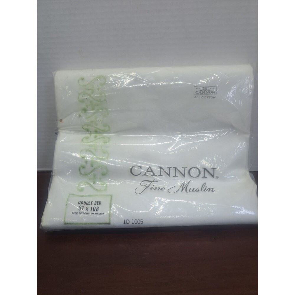 Vintage Cannon Fine Muslin White Full Size Flat Sheet  54x75in